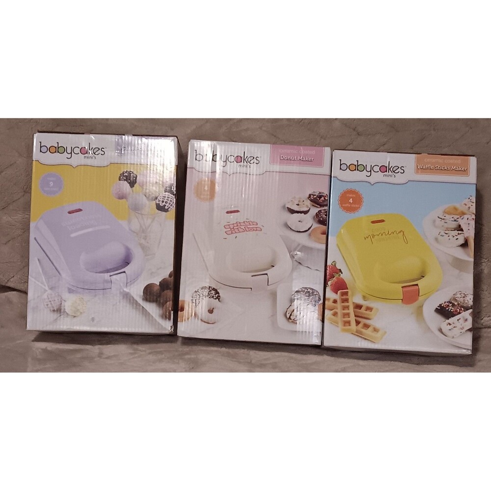 Babycakes Mini Donut , Waffle Sticks and Cake Pop Maker Baker Chef Cook (B1)